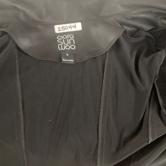 Clara Sun Woo S Moto Jacket Liquid Leather faux leatherPolyester Stretch Black - Picture 9 of 11